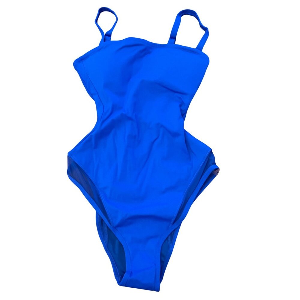 TA3 Squarey Mesh Contour One Piece‎ Swimsuit Sapphire Blue Sz XS SHORT